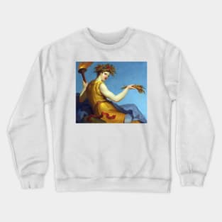 A Greek goddess with the torch of victory and crown of flowers Crewneck Sweatshirt